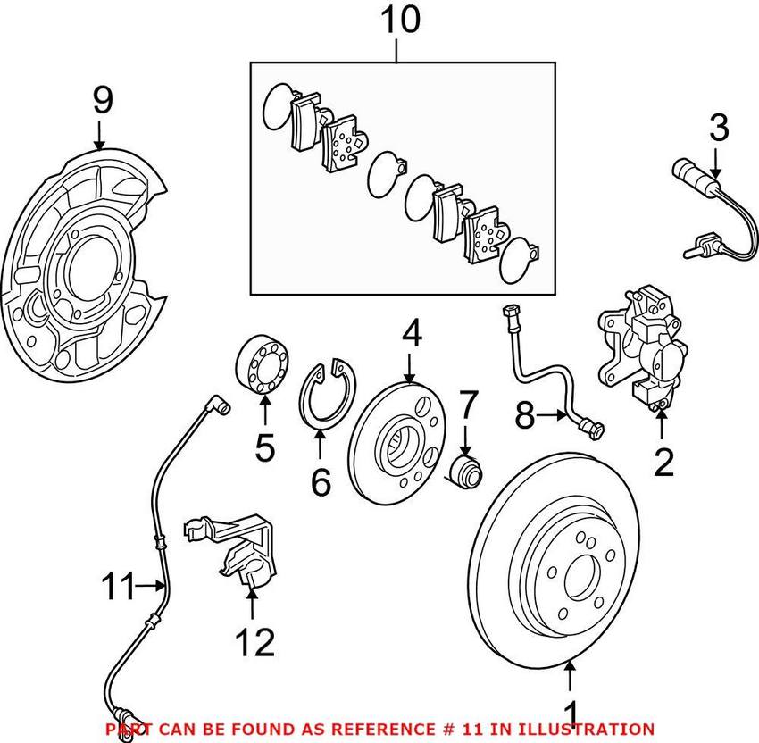 Mercedes ABS Wheel Speed Sensor - Rear Driver Side 1715400117